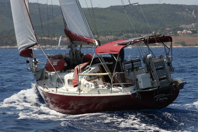 Sailing towards Fiskardo, Kefalonia, in the Ionian Sea.