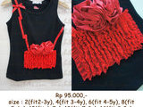 Red Rosette Black Shirt - #1518