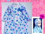 Baju Muslim Anak MU08 La Bella Blue-pink Flo