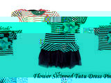 Flower Stripped Tutu Dress Pink (B027B)